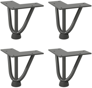 vidaXL Haarnadelbeine für Couchtisch 4 Stk. Anthrazit 10 cm Massivstahl 4012430