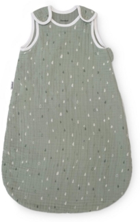 Ehrenkind Babyschlafsack Sommer 0.5 TOG, Rund aus Musselin (100 % Bio-Musselin, ohne Wattierung, leicht & atmungsaktiv, Jade Tropfen), ideal für warme Nächte
