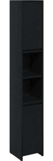 vidaXL Badezimmerschrank mit Tür Schwarze Eiche 30 x 30 x 183,5 cm 862505