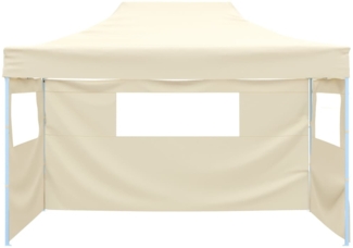 vidaXL Faltzelt mit 3 Seitenteilen 3x4,5 m Creme 44972