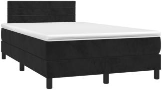 vidaXL Boxspringbett mit Matratze & LED Schwarz 120x190 cm Samt 3270161