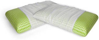 Dmora Set mit 2 Kopfkissen Rosmarino, Bettkissen, Ergonomisches Produkt, Schlafzimmerkissen, Made in Italy, 70x40 h16 cm, Weiß