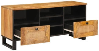 vidaXL TV-Schränk mit Regal Braun 100 x 33 x 46 cm Massivholz Mango 4018062