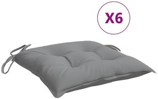 vidaXL Stuhlkissen 6 Stk. Grau 40x40x7 cm Oxford-Gewebe 361455