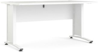 Dmora Schreibtisch Ascorbato, Mehrzweckschreibtisch, Bürotisch für PC, Eckschreibtisch, 150x80 h75 cm, Weiß