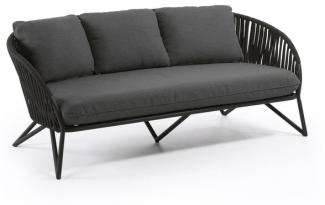 Nosh Branzie 3-Sitzer-Sofa aus schwarzem Seil 180 cm