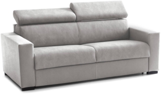 Dmora 2-Sitzer Schlafsofa Amalfi, drehbares Sofa zum Öffnen, verstellbare Kopfstützen und Standardarmlehnen, 100 % Made in Italy, 200 x 95 x 85 cm, Grau