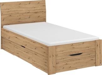 rauch Bett FLEXX, mit Sockelschubkasten, Eiche Artisan, 95 x 90 x 209 cm