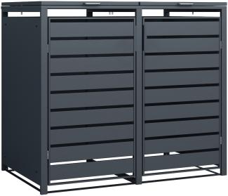 Westmann Metall Mülltonnenbox 2er Kubus | 2x 240 L | Anthrazit | 132x80x116 cm