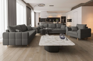 99rooms Bello Polstergarnitur Boucle-Stoff ABRIAMO Hellbraun