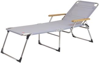 Dreibeinliege Amigo 40+ aus Aluminium mit Armlehne, Grau