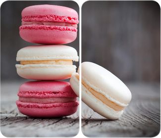 WENKO Herdabdeckplatte Universal Mod. Macarons, höhenverstellbar für alle Herdarten, Schneidebrett und Spritzschutz, Glas, 30x52 cm, 2-teilig