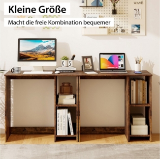 COSTWAY Schreibtisch, mit 2 Fächern, für kleine Räume, bis 130kg, 80x40x74cm