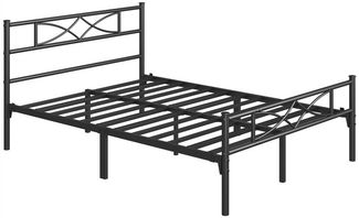 Yaheetech Metallbett Bettgestell, Bettrahmen mit Kopfteil Gästebett mit Lattenrost für Schlafzimmer