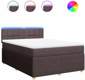 vidaXL Boxspringbett mit Matratze Dunkelbraun 160x200 cm Stoff 3289810