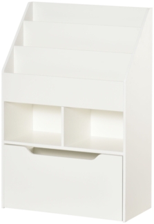 Kinder Bücherregal Mit Schublade Auf Rollen & Kippsicherung - Spielzeugregal Mit Melaminoberfläche Für 3-12 Jahre