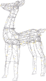 Gartendekoration LED HAFNIR Reh 92 cm Silber