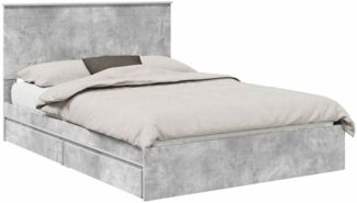 vidaXL Aufbewahrungsbett Beton Grau 140 x 190 cm Holzwerkstoff 3409548