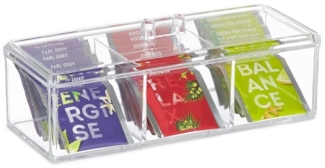 Transparente Teebox mit 3 Fächern 10038676