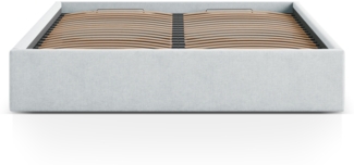 Micadoni Bett Susan Strukturierter Stoff Hellgrau 180x200