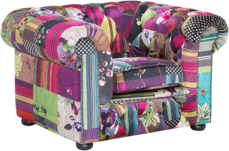 Sessel Polsterbezug Patchwork violett CHESTERFIELD