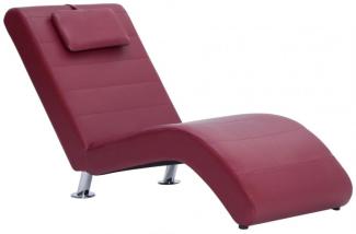 vidaXL Chaiselongue mit Kissen Weinrot Kunstleder 281280