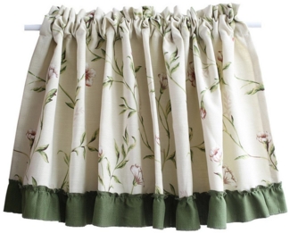 Refttenw Scheibengardine Blumen Gardine Küchengardine Landhausstil, Bistrogardine, Kurzgardine (1 St)