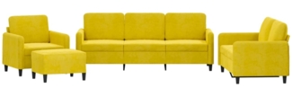 vidaXL 4-tlg. Sofagarnitur Gelb Samt 3201950