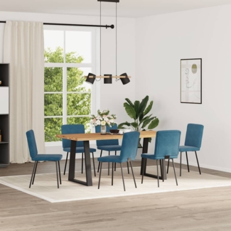 vidaXL Esszimmerstühle 6 Stk. Blau Samt 3315566