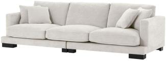 Casa Padrino Luxus Wohnzimmer Sofa Sandfarben / Schwarz 284x110 x H. 85 cm