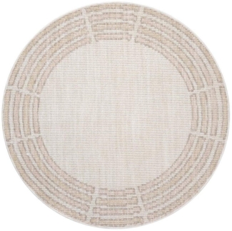 Carpet City Teppich CLASICO 9068, rund, Höhe: 11 mm, Kurzflor, Hochtief-Muster, Boho, Wohnzimmer