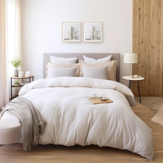 AYSW Bettwäsche Microfaser gebürstet 1 Bettbezug 200x200cm + 2 Kissenbezug