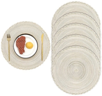 NUODWELL Platzset 6er Set Runde Platzsets Baumwolle,Hitzebeständig Geflochtene Platzsets