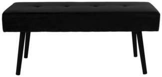 House Nordic Sitzbank Skiby, in Schwarz, Velour - 100x44x35cm (BxHxT)