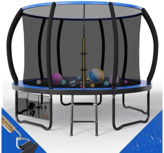 GUNJI Gartentrampolin Trampolin Ø228/305cm,Kindertrampolin Gewicht 150 kg, Ø366/427cm outdoor trampolin mit Sicherheitsnetz und Leiter,Sprungtuch