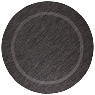 Outdoor Teppich Renata rund - 120 cm Durchmesser - Schwarz