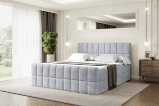 ALTDECOR Boxbett MIAMI-Z (Multipocket-Matratze H4, H3 Matratze Bonellfederung, Topper, Kopfteil), Doppelbett mit Fußteil