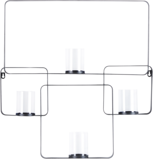 Wandkerzenhalter PALAWAN Metall 65 cm Schwarz