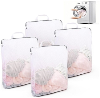 NUODWELL Wäschenetz 4 Stück Wäschenetz Groß für Waschmaschine,Wäschesack Reise mit Griffen,(4-St), Wiederverwendbare Wäschesäcke für Unterwäsche, Blusen, Pullover,Schals