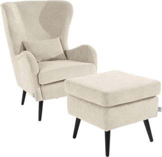 Home affaire Sessel Salla auch in Fellimitat und Feincord, viele Bezugsarten, Ohrensessel, wahlweise mit oder ohne Hocker, großer Sessel: Maße B/T/H: 78/94/118cm