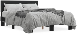 vidaXL Bettgestell Schwarz 135x190 cm Holzwerkstoff und Metall 3280207