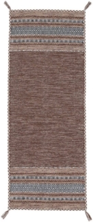 carpetfine Läufer Kelim Azizi, rechteckig, Höhe: 5 mm, Baumwolle, Wendeteppich mit Fransen, Wohnzimmer