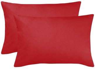 BettwarenShop Single Jersey Kissenbezug Ulm 2er Pack|40x60 cm| rot