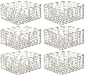 mDesign Allzweckkorb Aufbewahrung Drahtkorb Organizer 6er-Set Metall Mattsilber