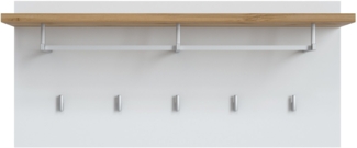 Garderoben-Paneel Halver / Hola , Holzwerkstoff , Weiß, Holzfarben , 90 x 41 x 30 cm