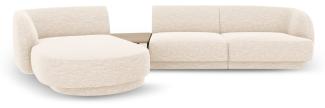 Micadoni Modulares Sofa Miley mit Recamiere 3-Sitzer Links Chenille Helles Beige