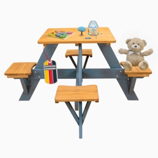 Coemo Kindersitzgruppe Romy Picknicktisch Holz Sitzgarnitur Gartentisch Braun
