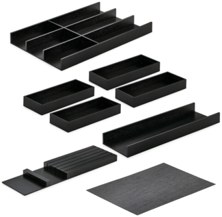 Modify Besteckeinsatz Set 1200, Esche schwarz / Besteckkasten-Set Holz