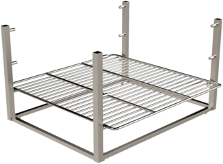 Eichenwald Edelstahl Grillrost mit Halterung höhenverstellbar 400x400mm