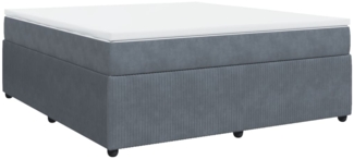 vidaXL Boxspringbett mit Matratze Dunkelgrau 180x200 cm Samt 3285657